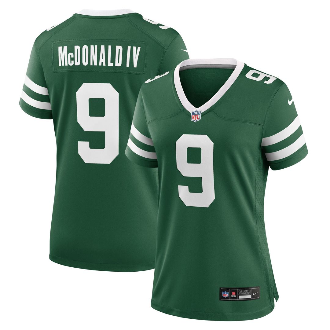 Will McDonald IV New York Jets Nike Women's Team Game Jersey - Legacy Green Official NFL Team Apparel Football Fan Gear