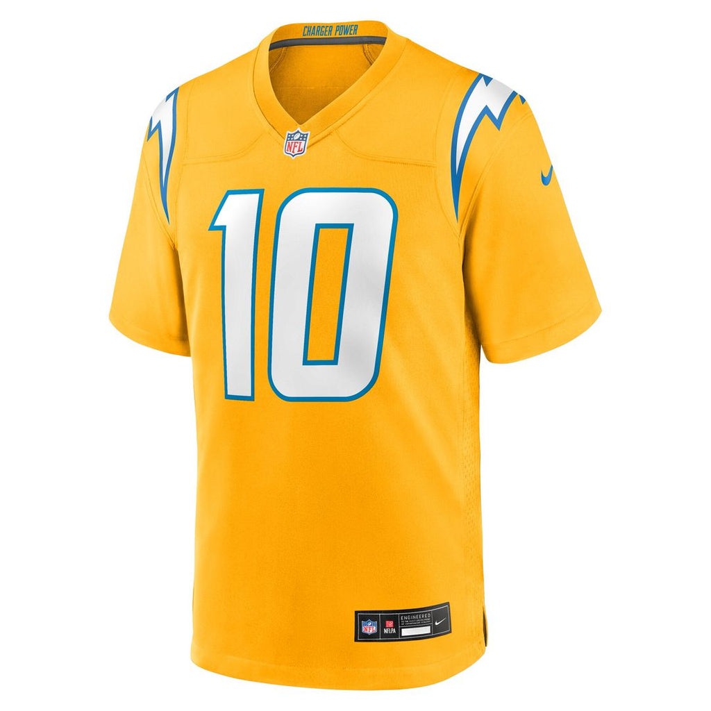 Justin Herbert Los Angeles Chargers Nike Alternate Charger Power Game Player Jersey - Gold Official NFL Team Apparel Football Fan Gear