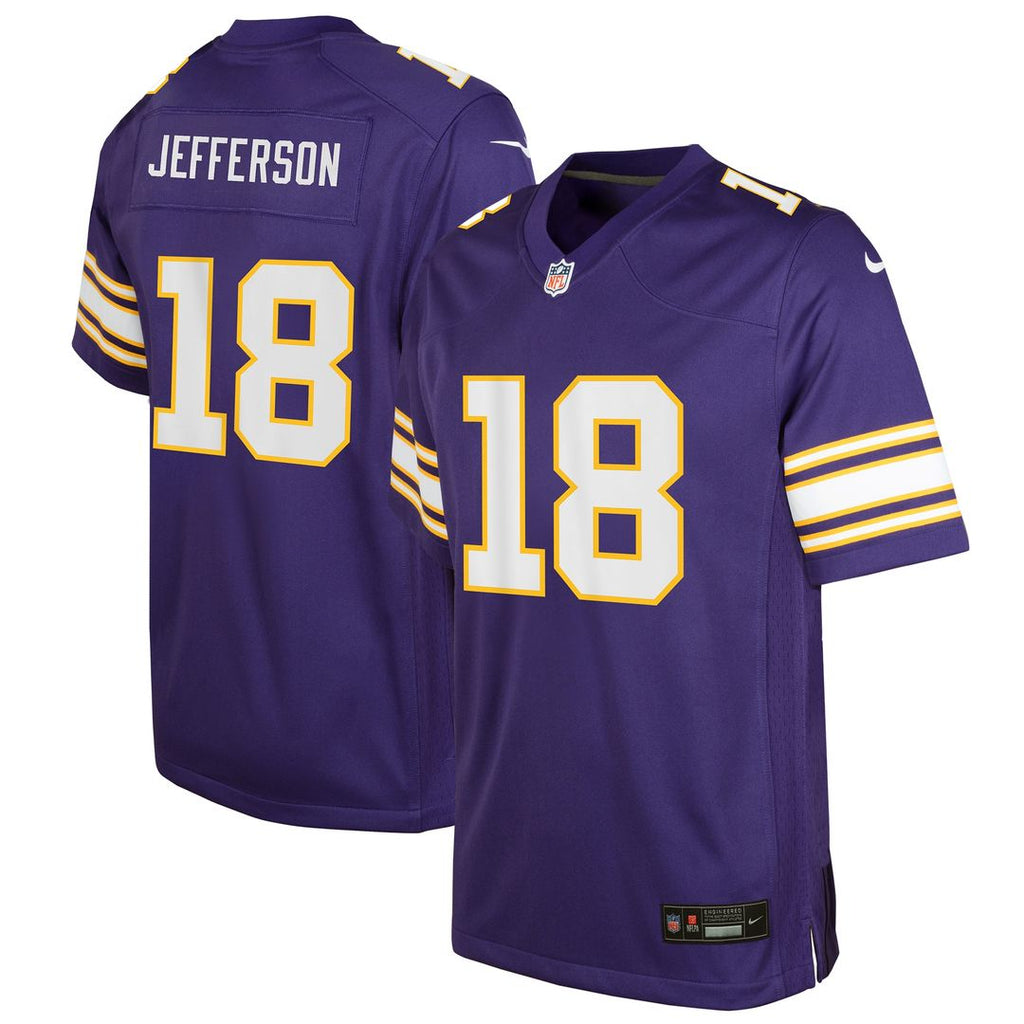 Justin Jefferson Minnesota Vikings Nike Youth Game Jersey - Purple Official NFL Team Apparel Football Fan Gear