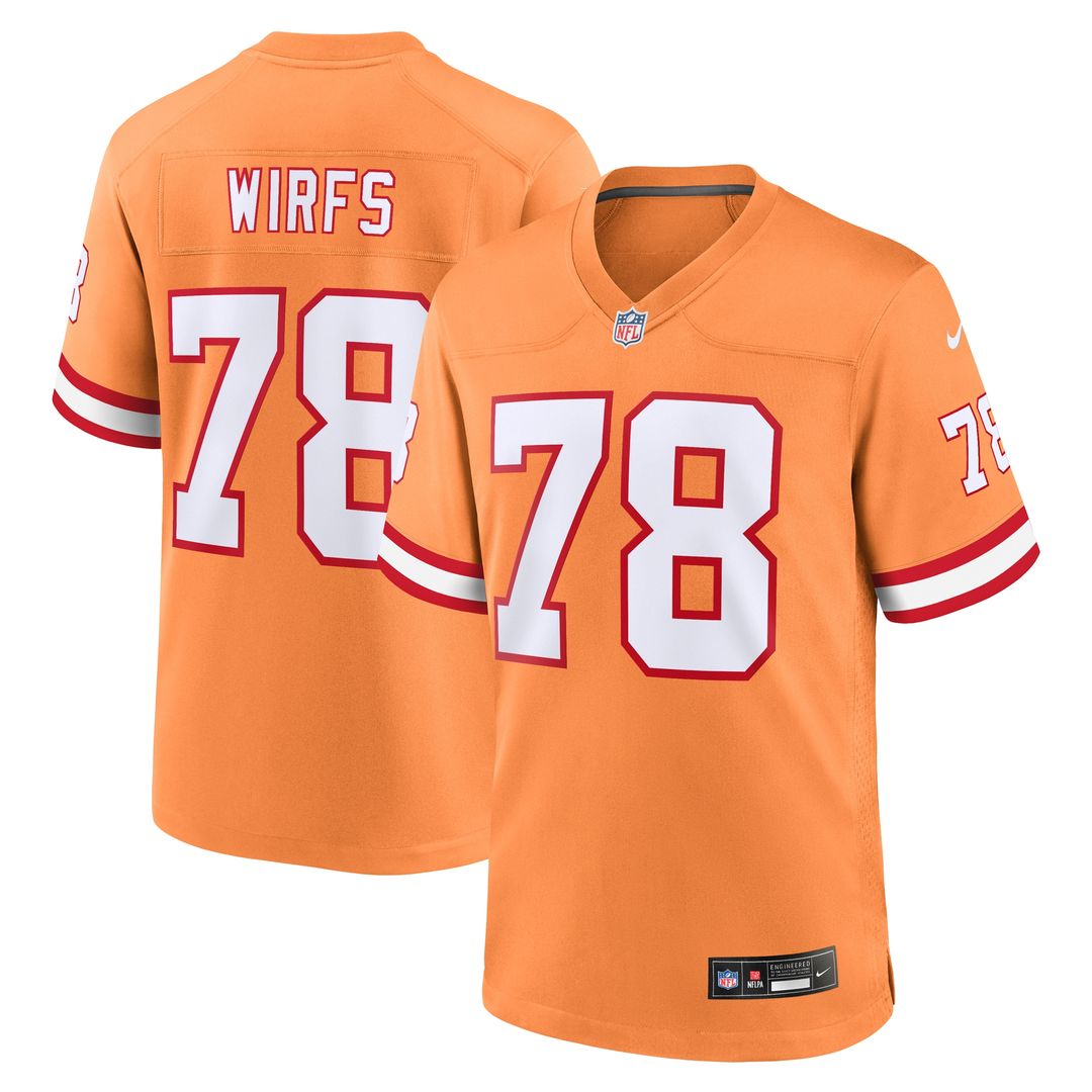 Tristan Wirfs Tampa Bay Buccaneers Nike Alternate Game Jersey - Orange Official NFL Team Apparel Football Fan Gear