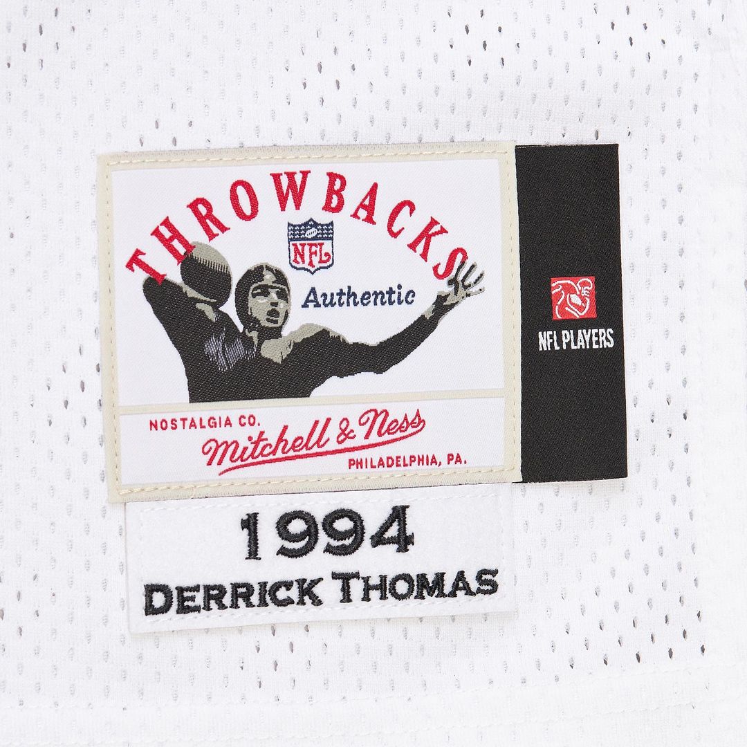 Derrick Thomas Kansas City Chiefs 1994 Mitchell & Ness Authentic Throwback Retired Player Jersey - White Official NFL Team Apparel Football Fan Gear