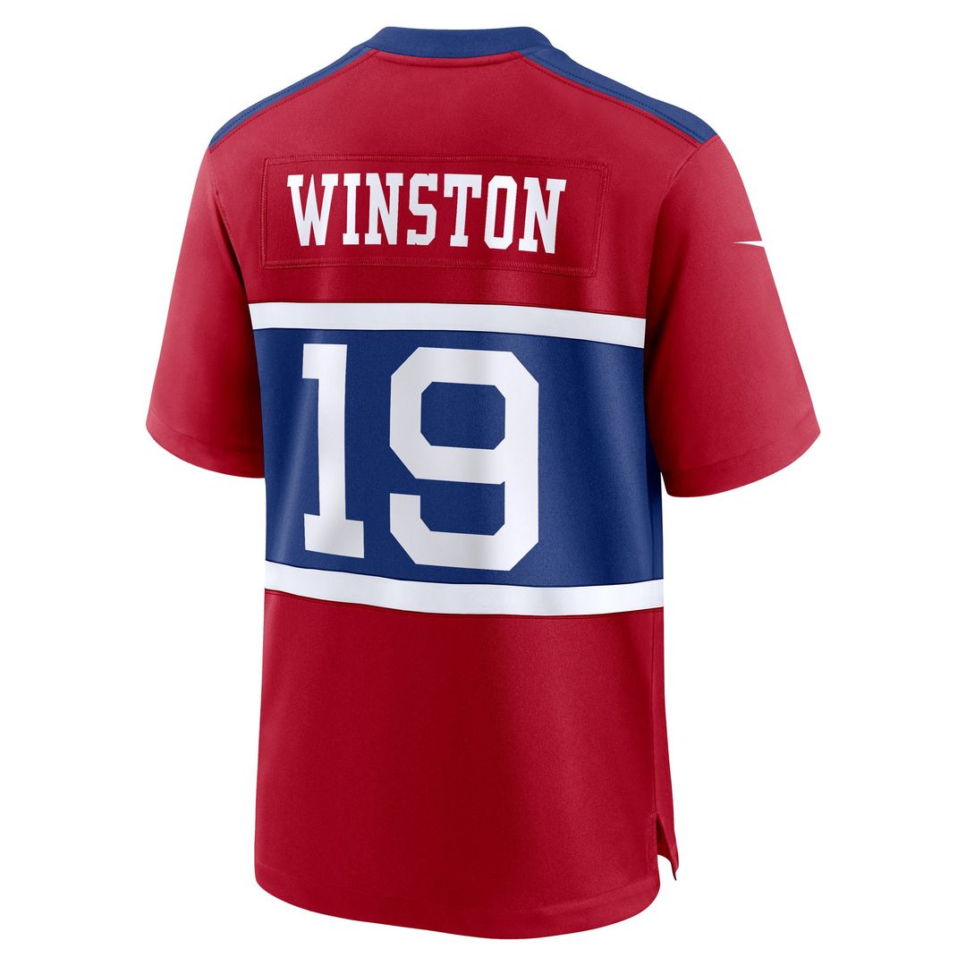 Jameis Winston New York Giants Nike Alternate Game Jersey - Century Red Official NFL Team Apparel Football Fan Gear