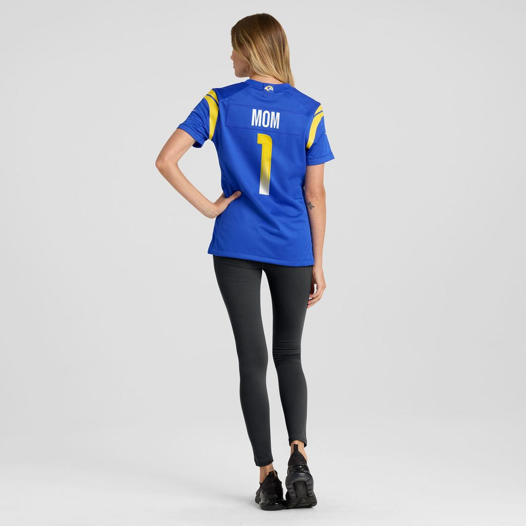 Number 1 Mom Los Angeles Rams Nike Women's Game Jersey - Royal Official NFL Team Apparel Football Fan Gear