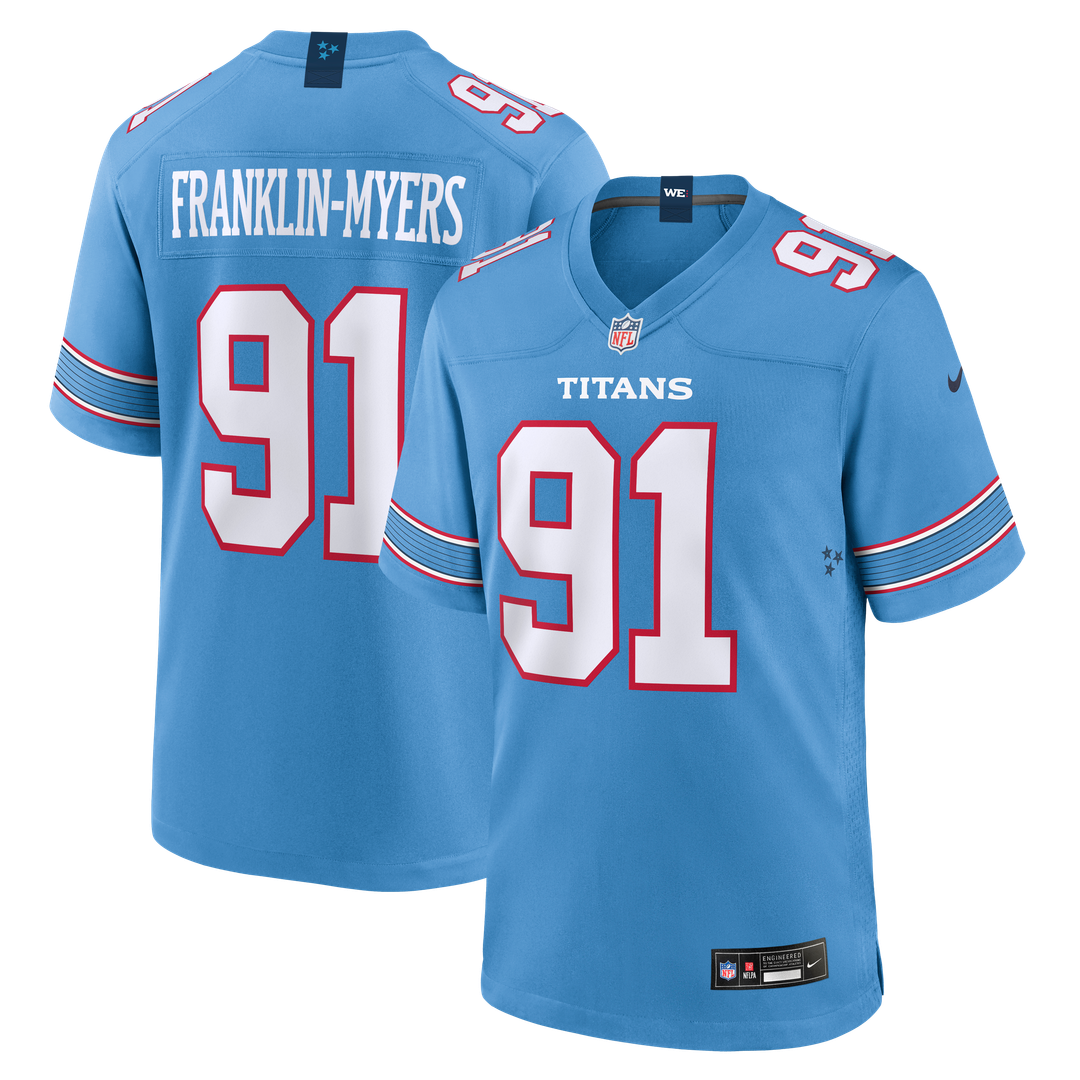John Franklin-Myers Tennessee Titans Nike Team Game Jersey - Light Blue Official NFL Team Apparel Football Fan Gear