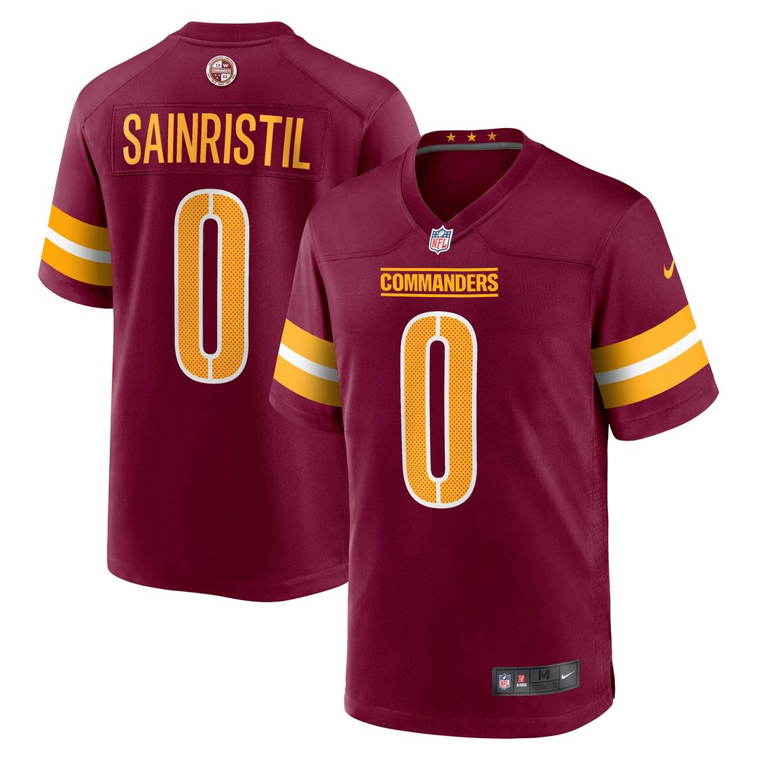 Mike Sainristil Washington Commanders Nike Game Jersey - Burgundy Official NFL Team Apparel Football Fan Gear