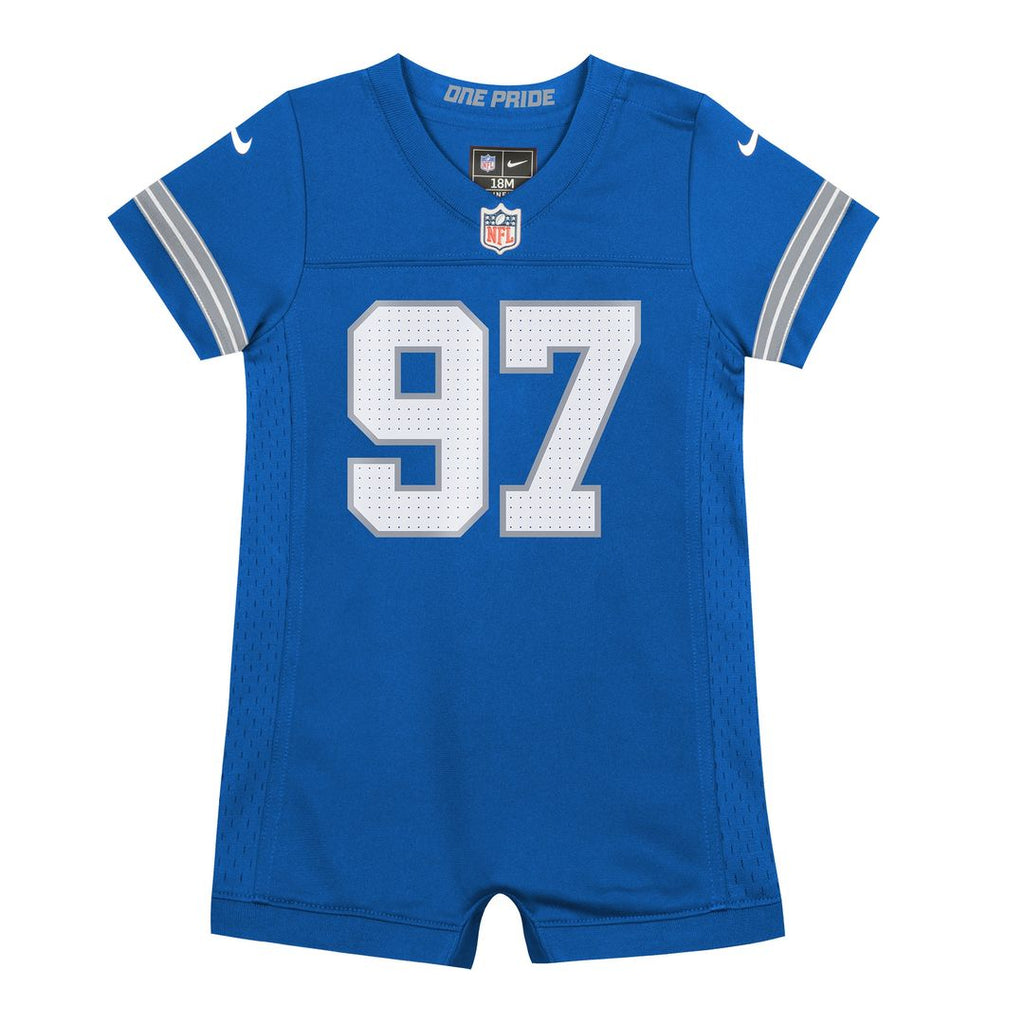 Aidan Hutchinson Detroit Lions Nike Newborn & Infant Game Romper Jersey - Blue Official NFL Team Apparel Football Fan Gear