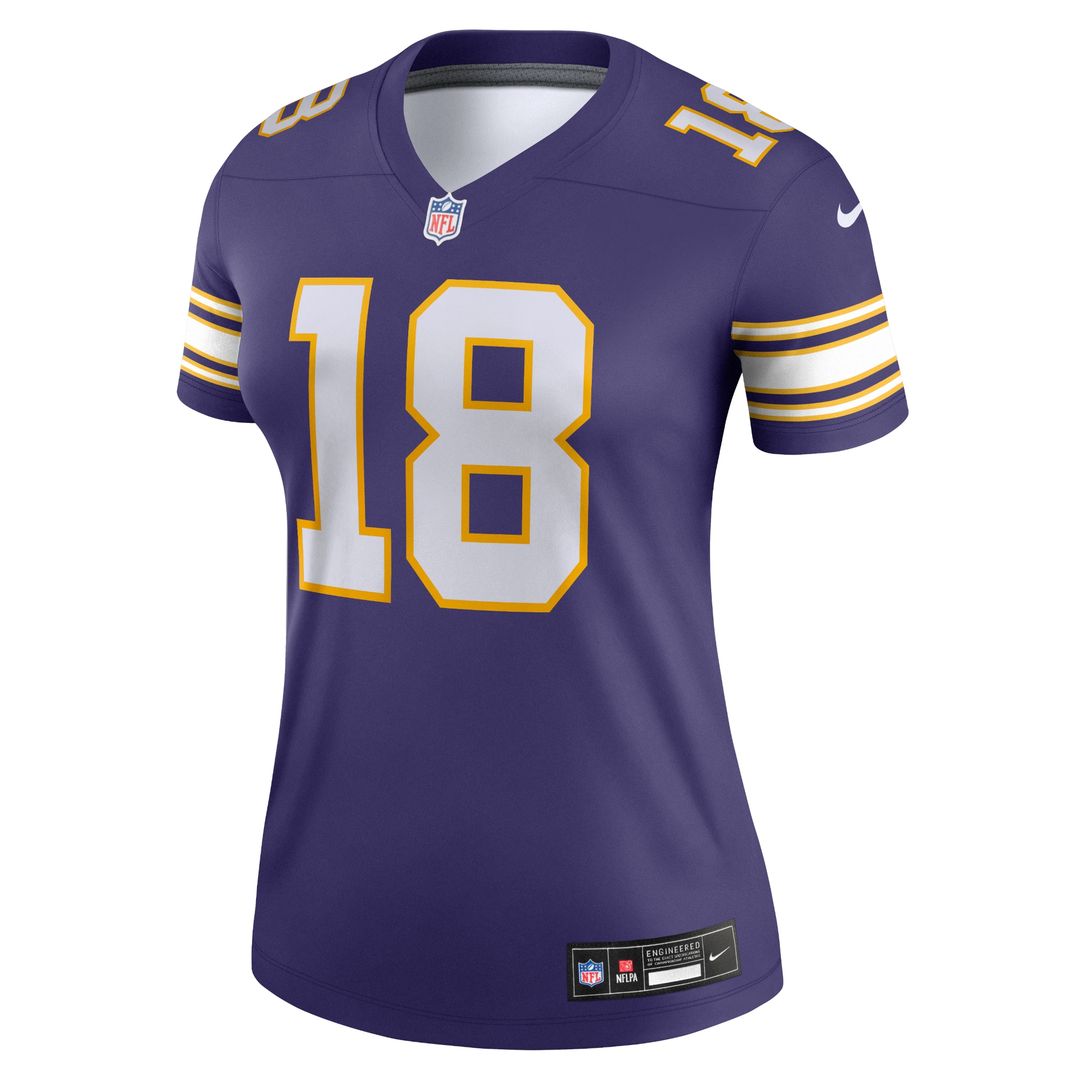 Justin Jefferson Minnesota Vikings Nike Women's Alternate Legend Player Performance Top - Purple NFL Fan Gear Popular Style