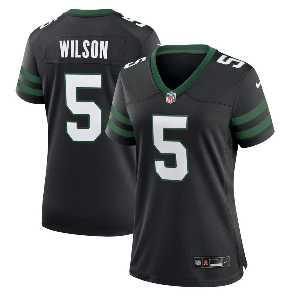 Garrett Wilson New York Jets Nike Women's Alternate Game Jersey - Legacy Black Official NFL Team Apparel Football Fan Gear