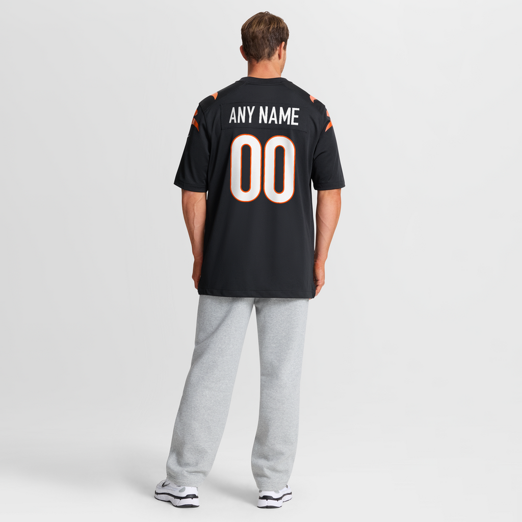 Cincinnati Bengals Nike Game Custom Jersey - Black Official NFL Team Apparel Football Fan Gear