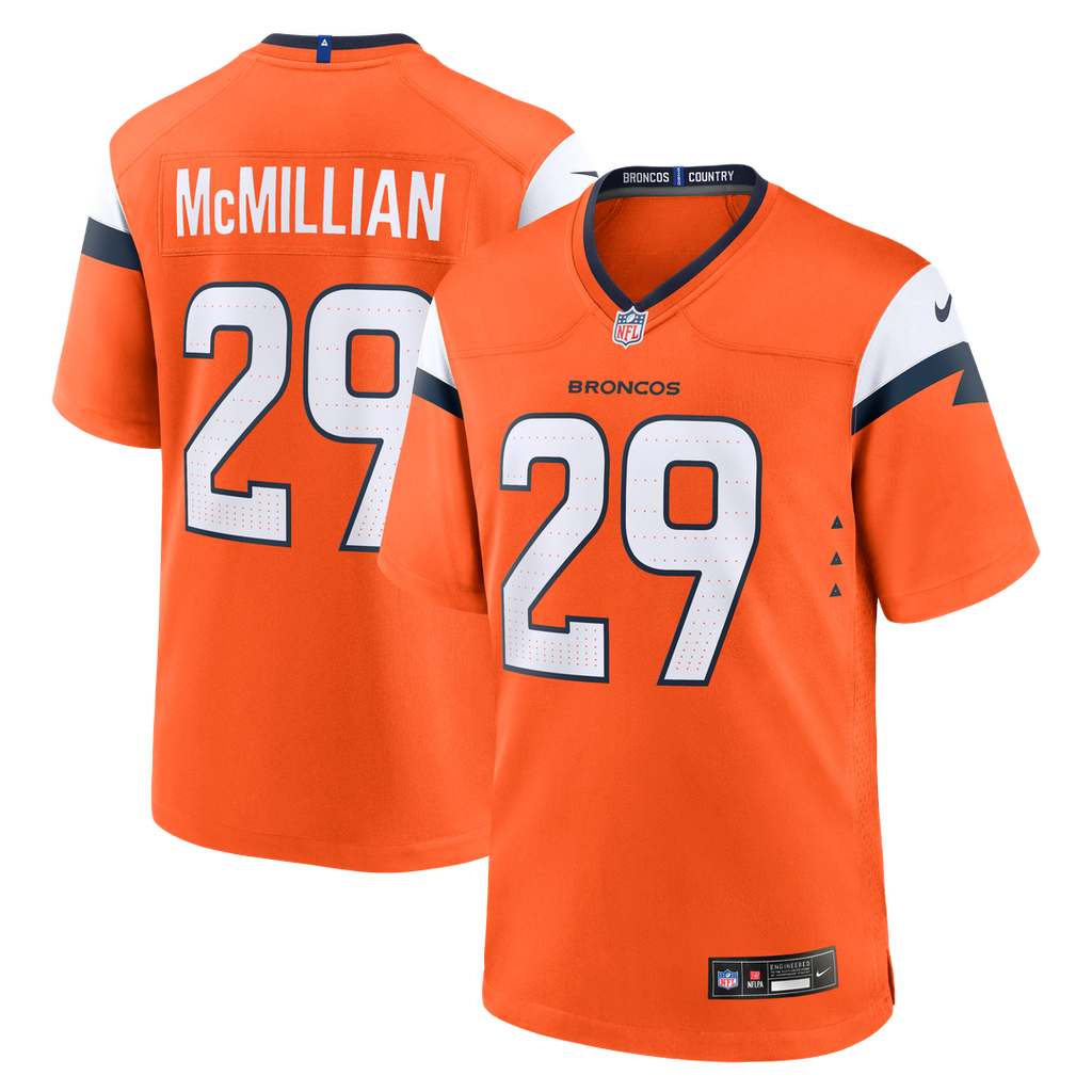 Ja'Quan McMillian Denver Broncos Nike Team Game Jersey - Orange Official NFL Team Apparel Football Fan Gear