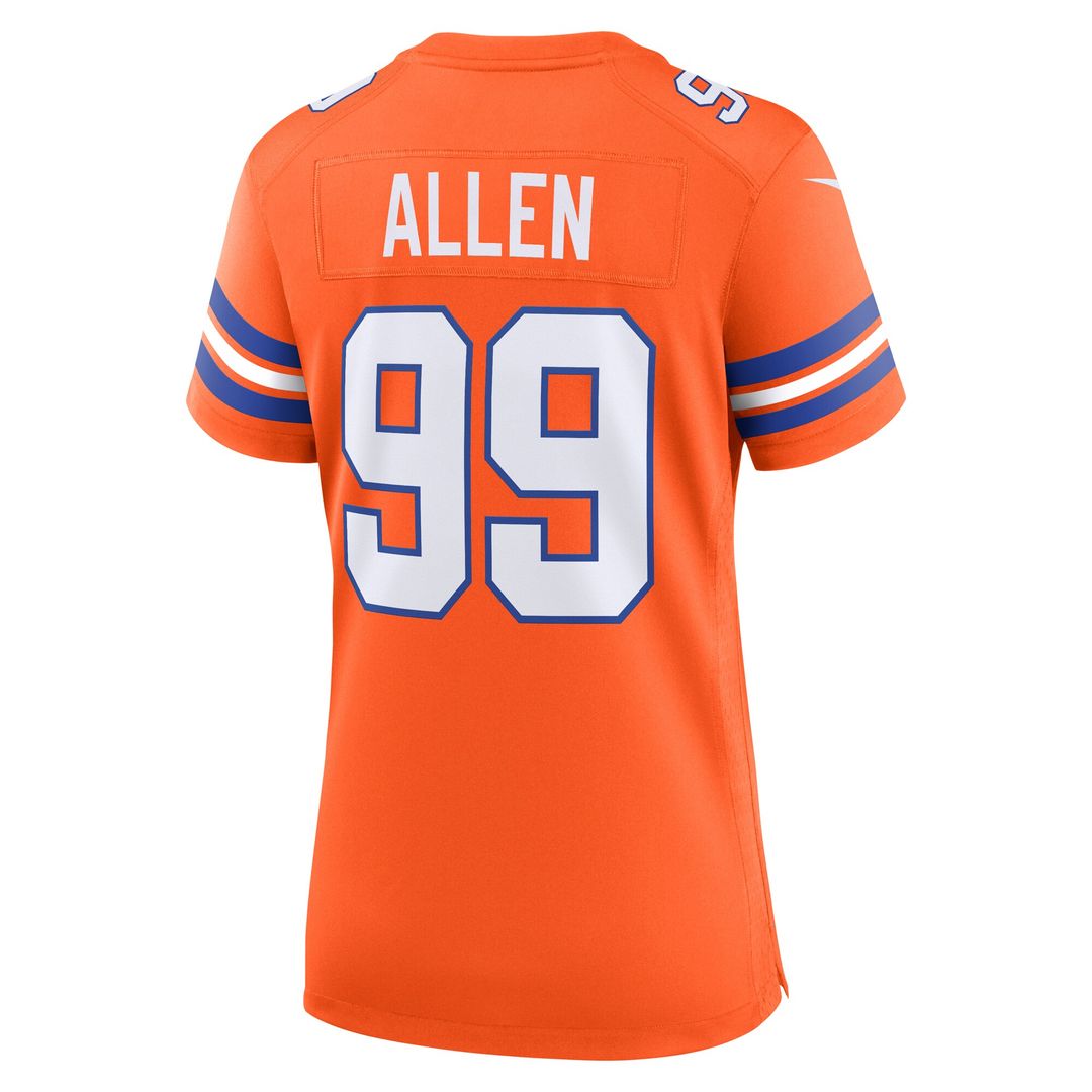 Zach Allen Denver Broncos Nike Women's Mile High Collection 1977 Throwback Player Game Jersey - Orange Official NFL Team Apparel Football Fan Gear