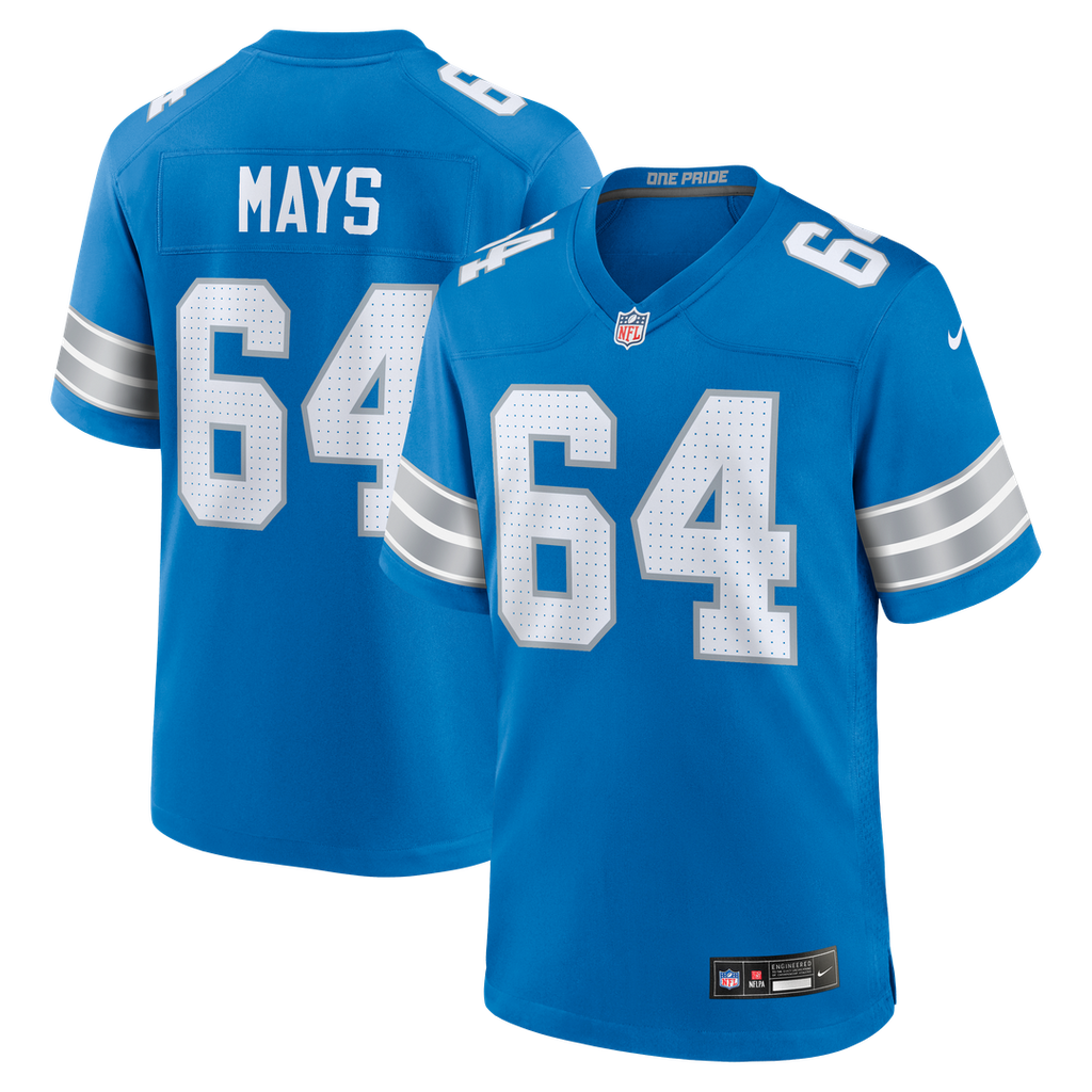 Cade Mays Detroit Lions Nike Team Game Jersey - Blue Official NFL Team Apparel Football Fan Gear