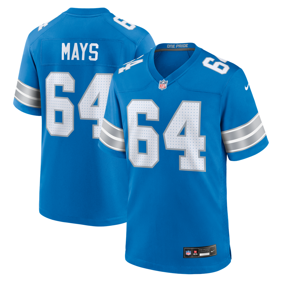Cade Mays Detroit Lions Nike Team Game Jersey - Blue Official NFL Team Apparel Football Fan Gear