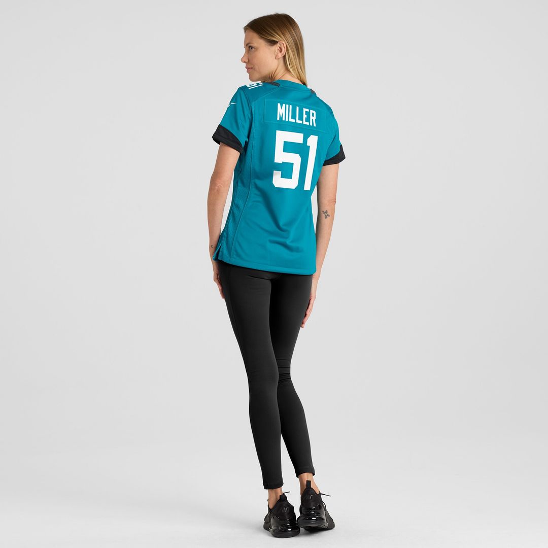 Ventrell Miller Jacksonville Jaguars Nike Women's Game Jersey - Teal Official NFL Team Apparel Football Fan Gear