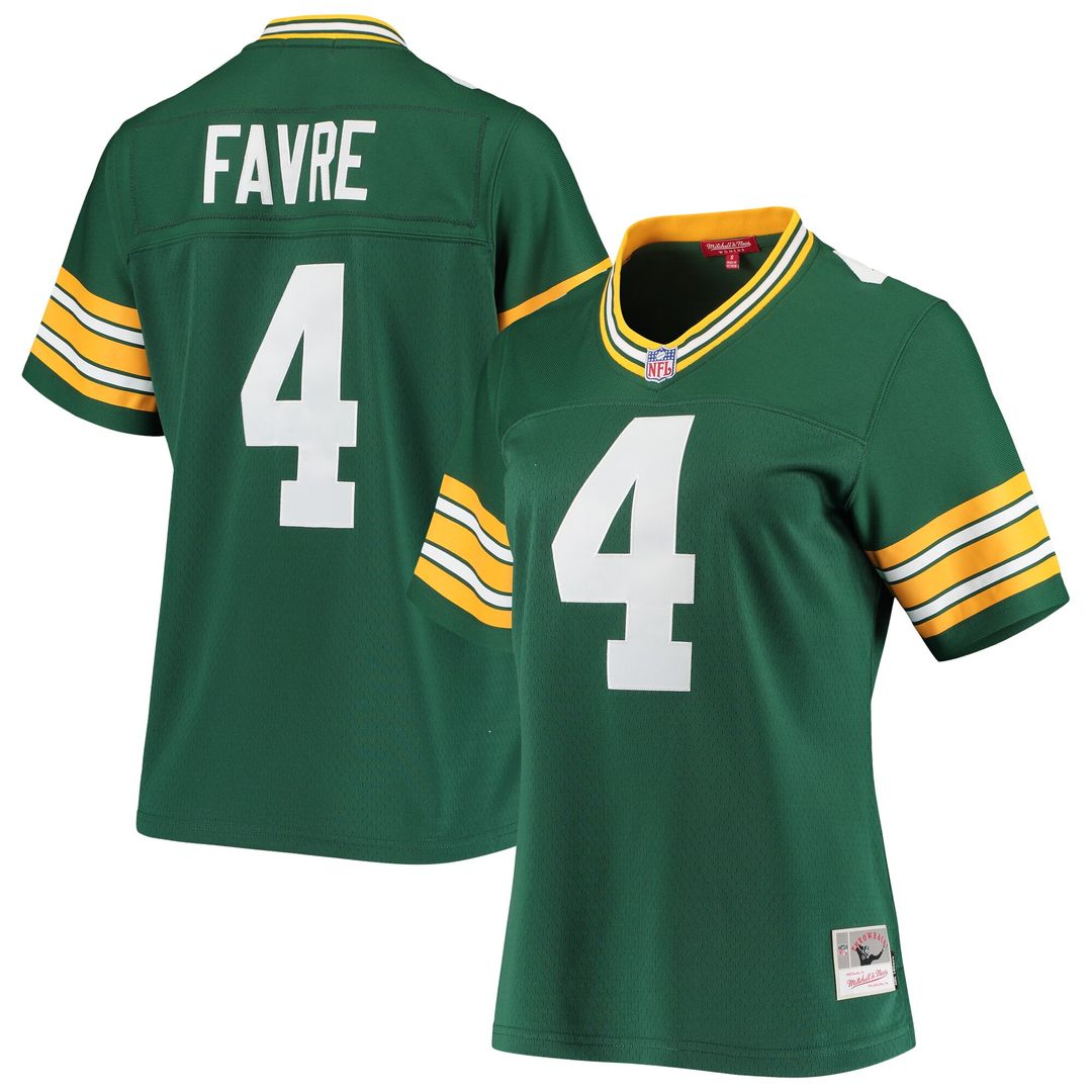 Brett Favre Green Bay Packers Mitchell & Ness Women's 1996 Legacy Replica Player Jersey - Green Official NFL Team Apparel Football Fan Gear