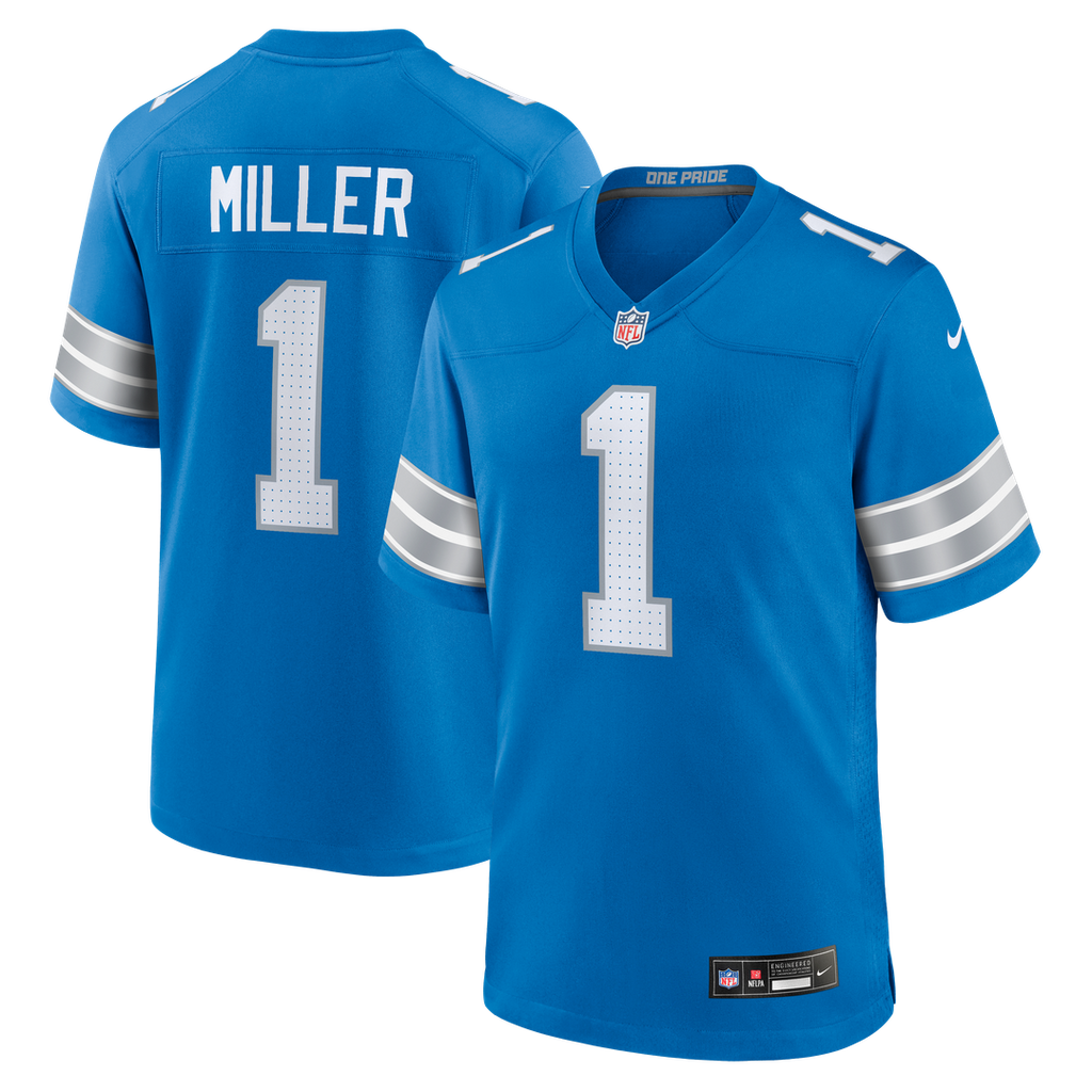 Blake Miller Detroit Lions Nike 2026 NFL Draft First Round Pick No. 17 Team Game Jersey - Blue Official NFL Team Apparel Football Fan Gear