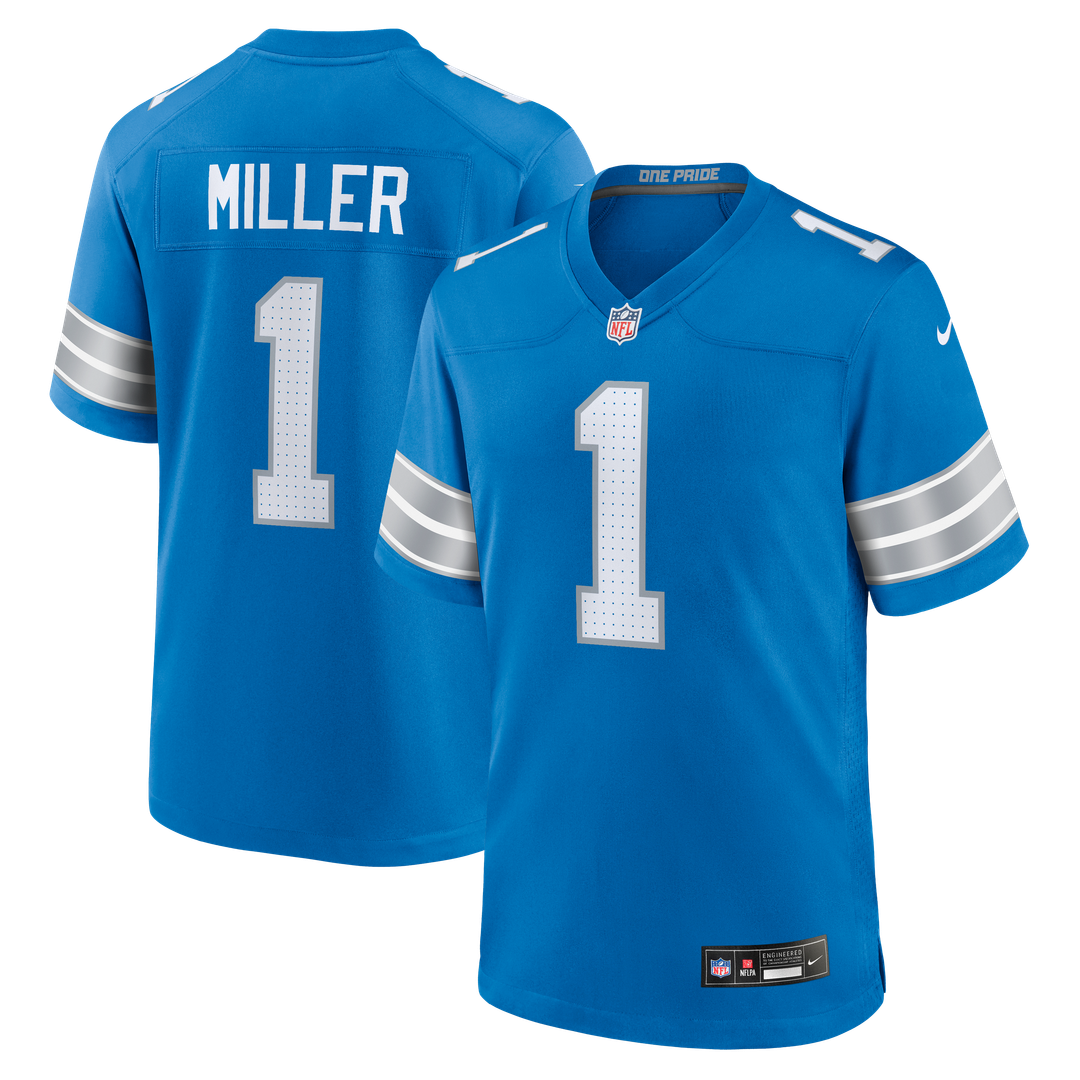 Blake Miller Detroit Lions Nike 2026 NFL Draft First Round Pick No. 17 Team Game Jersey - Blue Official NFL Team Apparel Football Fan Gear