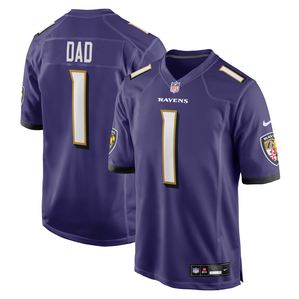 Number 1 Dad Baltimore Ravens Nike Game Jersey - Purple Official NFL Team Apparel Football Fan Gear
