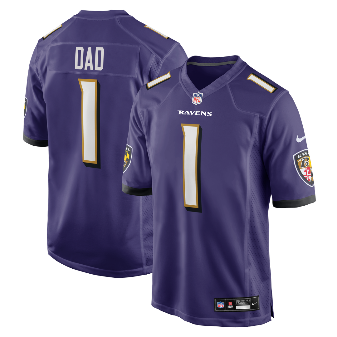 Number 1 Dad Baltimore Ravens Nike Game Jersey - Purple Official NFL Team Apparel Football Fan Gear