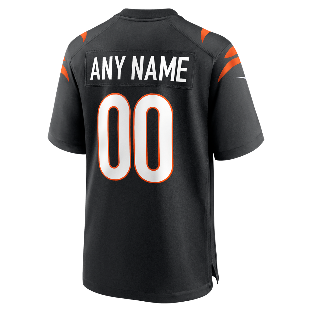 Cincinnati Bengals Nike Game Custom Jersey - Black Official NFL Team Apparel Football Fan Gear