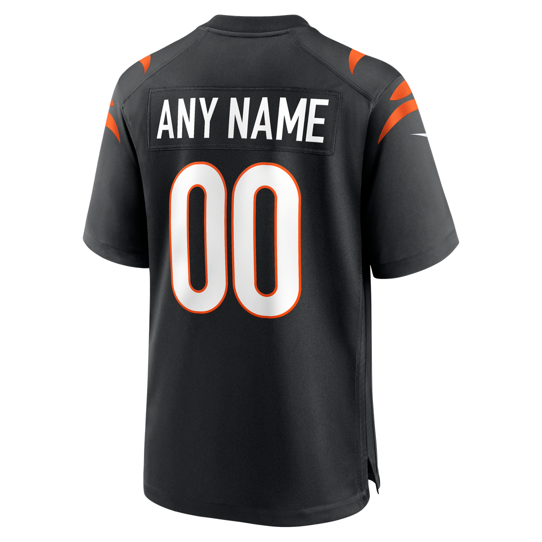 Cincinnati Bengals Nike Game Custom Jersey - Black Official NFL Team Apparel Football Fan Gear