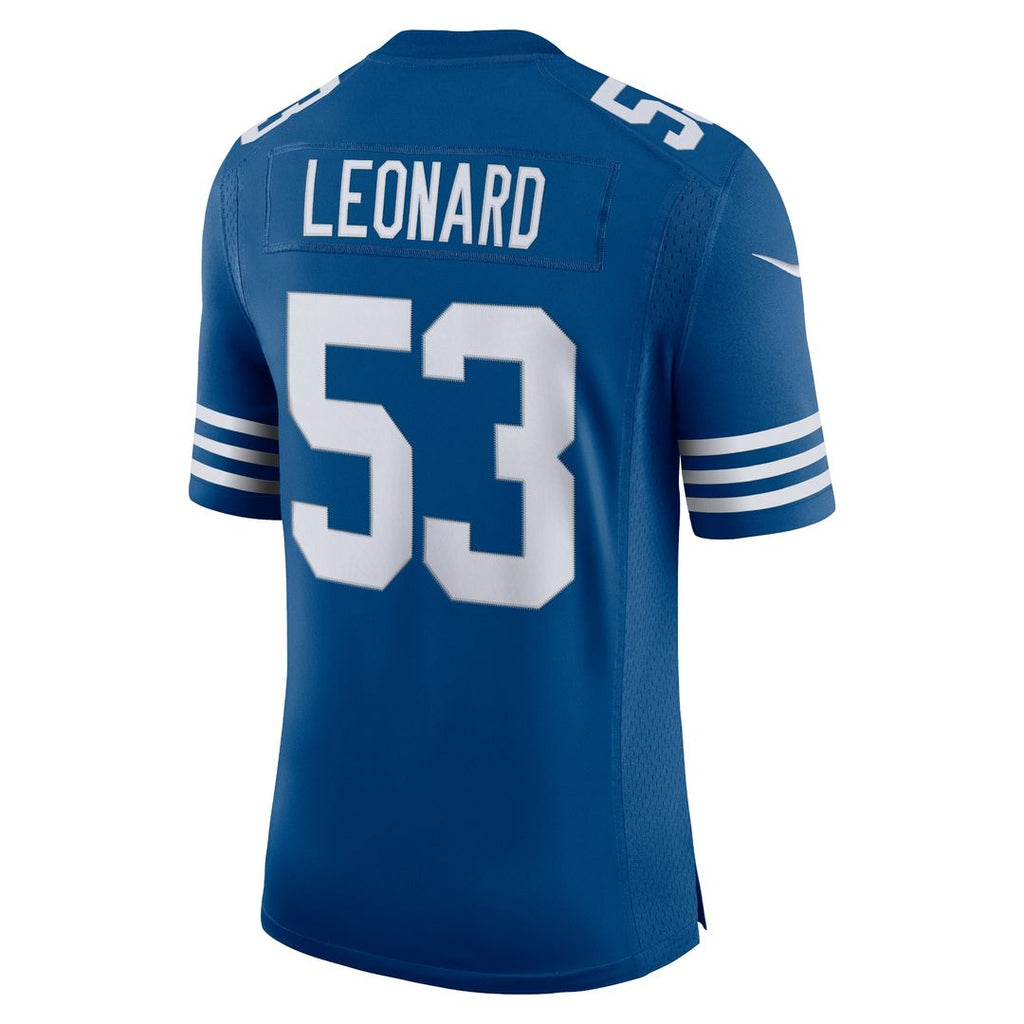 Men's Nike Darius Leonard Royal Indianapolis Colts Alternate Vapor Limited Jersey Official NFL Team Apparel Football Fan Gear