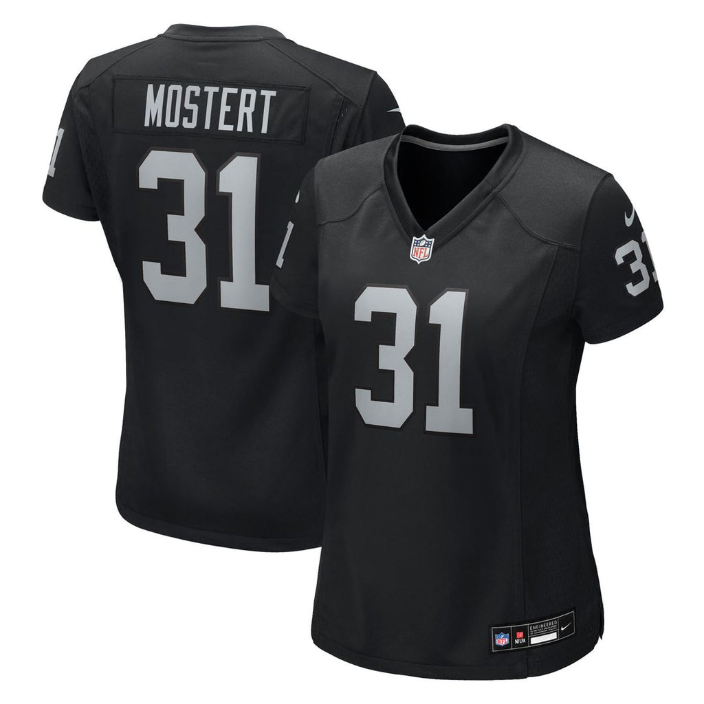 Raheem Mostert Las Vegas Raiders Nike Women's Team Game Jersey - Black Official NFL Team Apparel Football Fan Gear