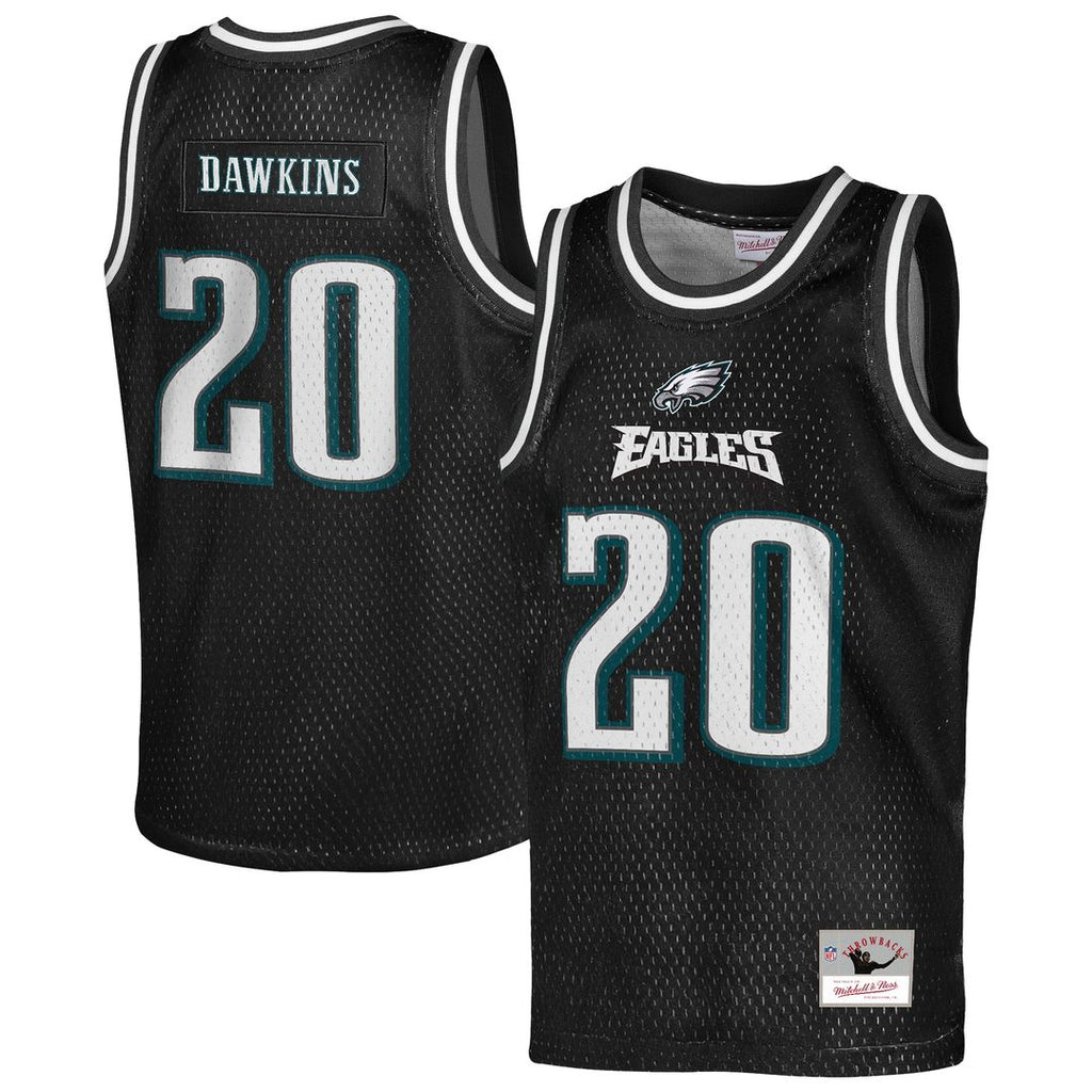 Brian Dawkins Philadelphia Eagles Mitchell & Ness Youth Retired Player NFL Basketball Fashion Jersey - Black Official NFL Team Apparel Football Fan Ge