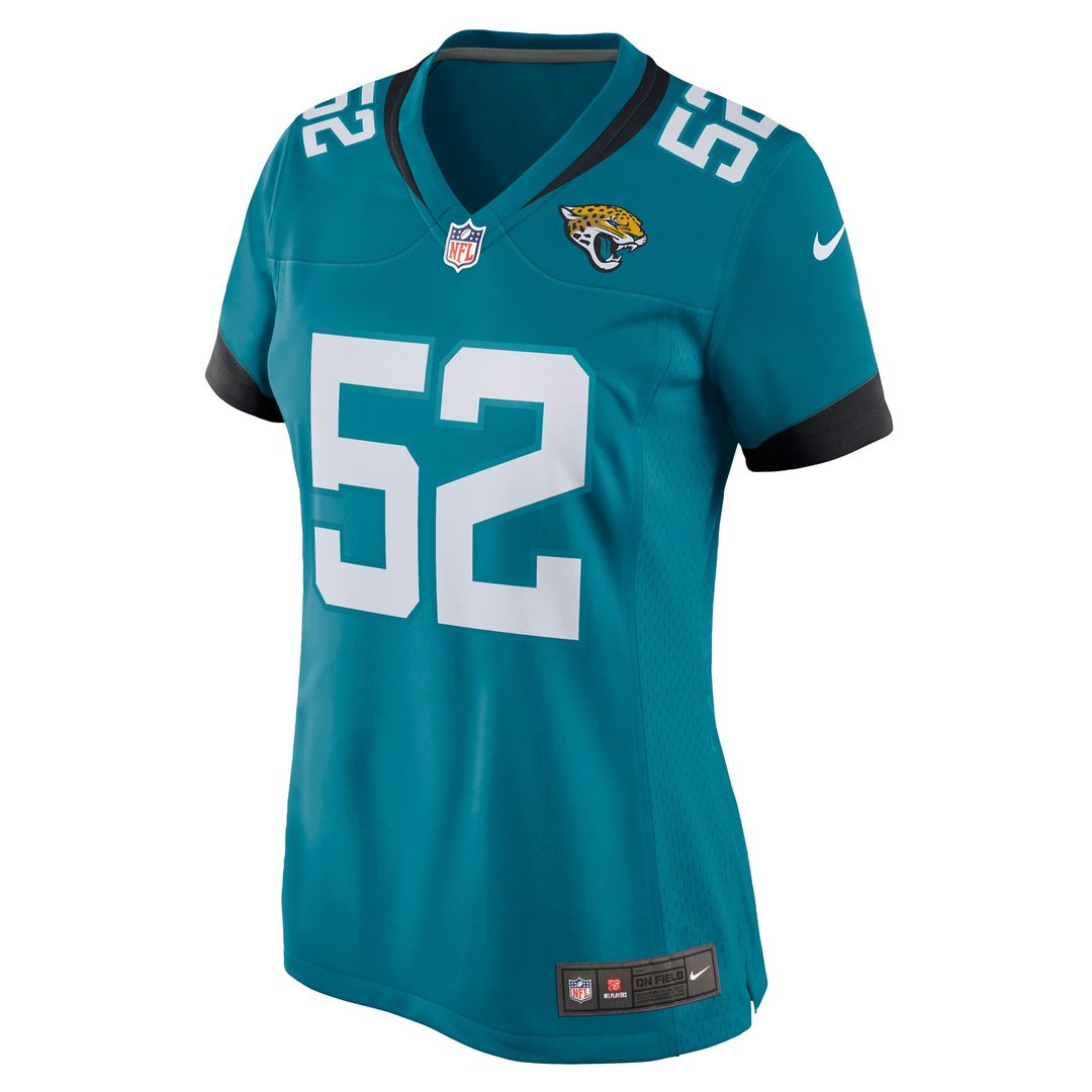 DaVon Hamilton Jacksonville Jaguars Nike Women's Game Jersey - Teal Official NFL Team Apparel Football Fan Gear