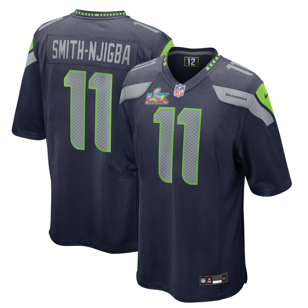 Jaxon Smith-Njigba Seattle Seahawks Nike Super Bowl LX Patch Game Jersey - College Navy Official NFL Team Apparel Football Fan Gear
