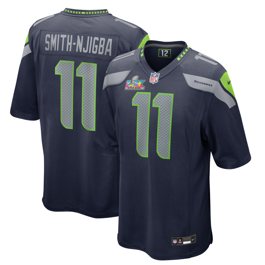 Jaxon Smith-Njigba Seattle Seahawks Nike Super Bowl LX Patch Game Jersey - College Navy Official NFL Team Apparel Football Fan Gear