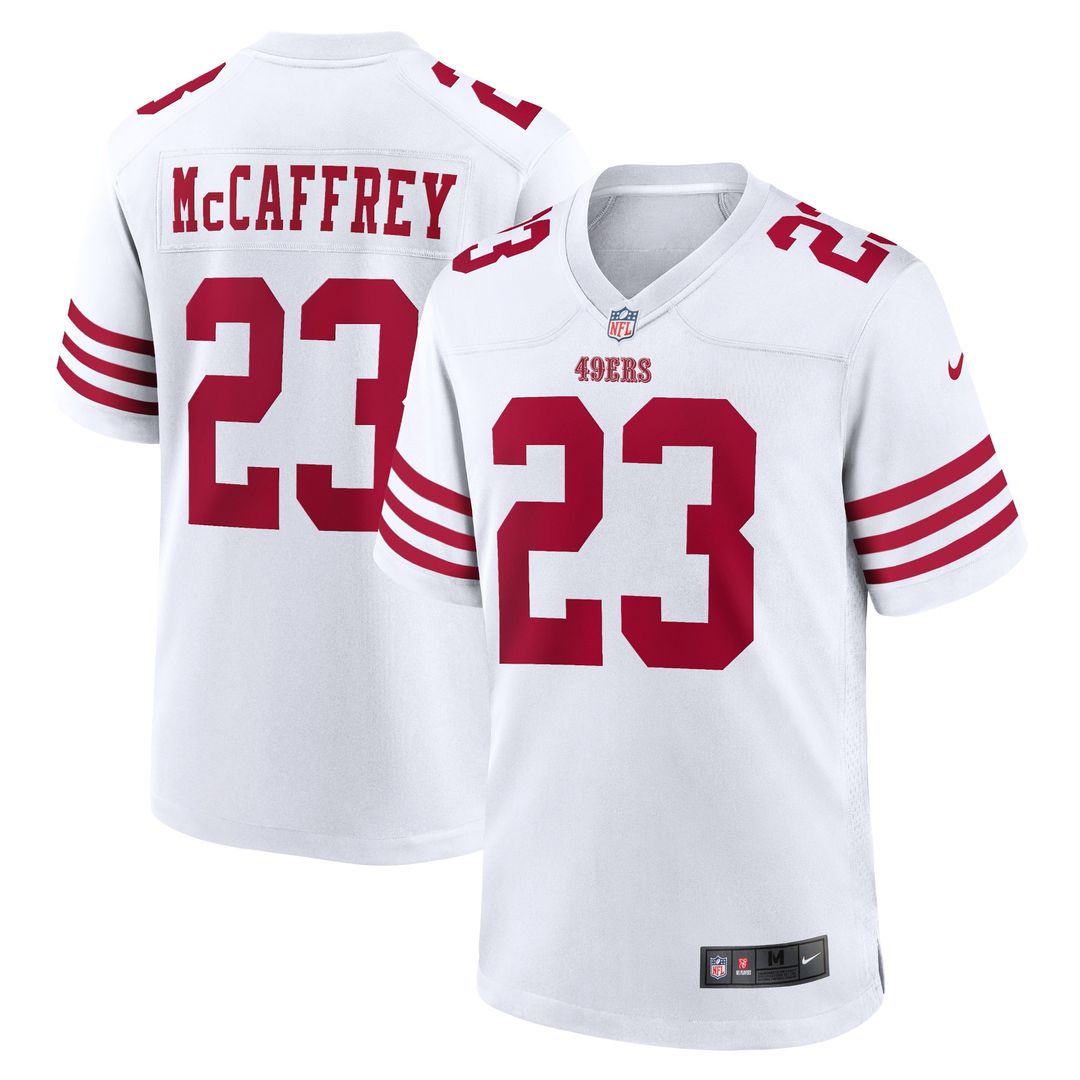 Christian McCaffrey San Francisco 49ers Nike Game Player Jersey - White Official NFL Team Apparel Football Fan Gear