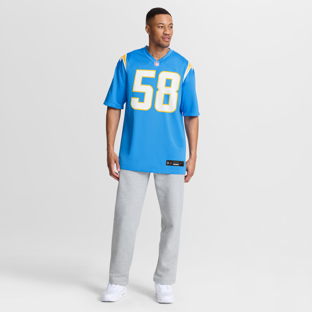 Tae Crowder Los Angeles Chargers Nike Team Game Jersey - Powder Blue Official NFL Team Apparel Football Fan Gear
