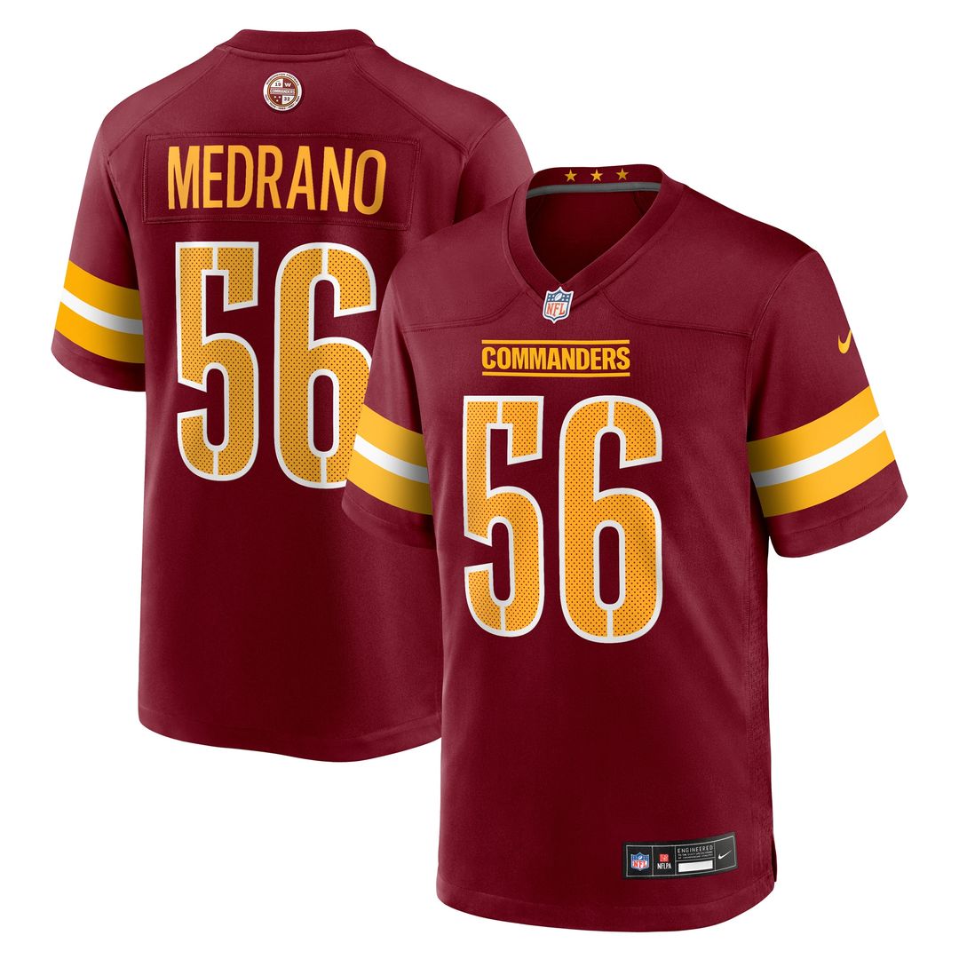 Kain Medrano Washington Commanders Nike Team Game Jersey - Burgundy Official NFL Team Apparel Football Fan Gear