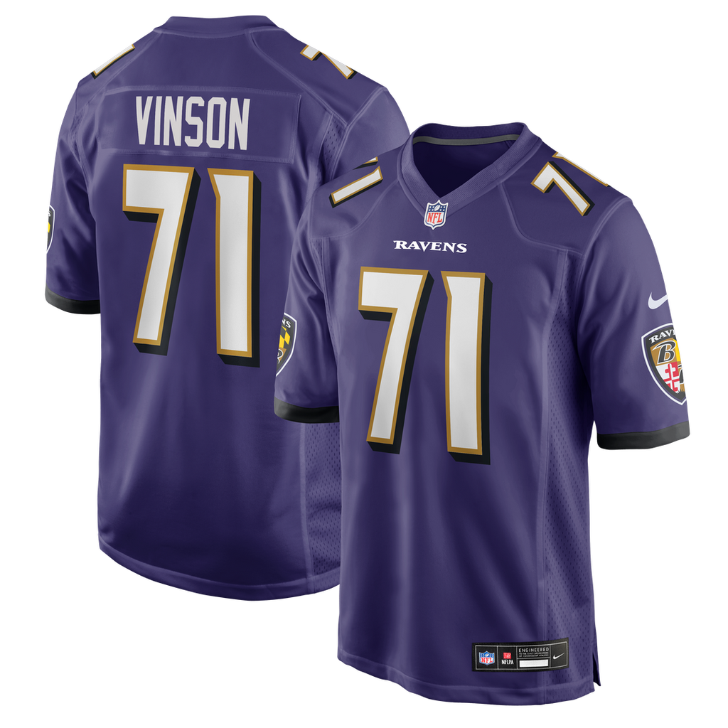Carson Vinson Baltimore Ravens Nike Team Game Jersey - Purple Official NFL Team Apparel Football Fan Gear