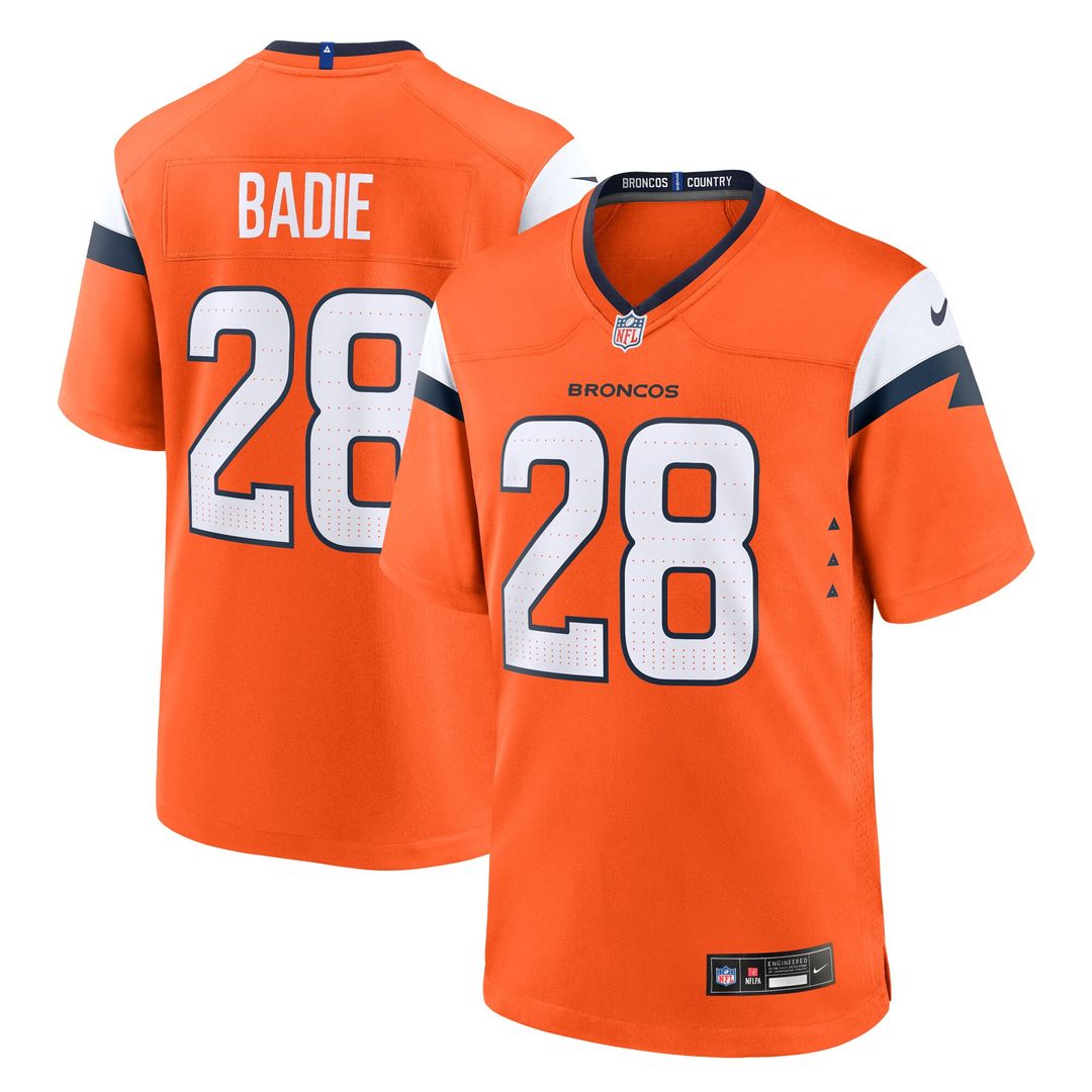 Tyler Badie Denver Broncos Nike Team Game Jersey - Orange Official NFL Team Apparel Football Fan Gear