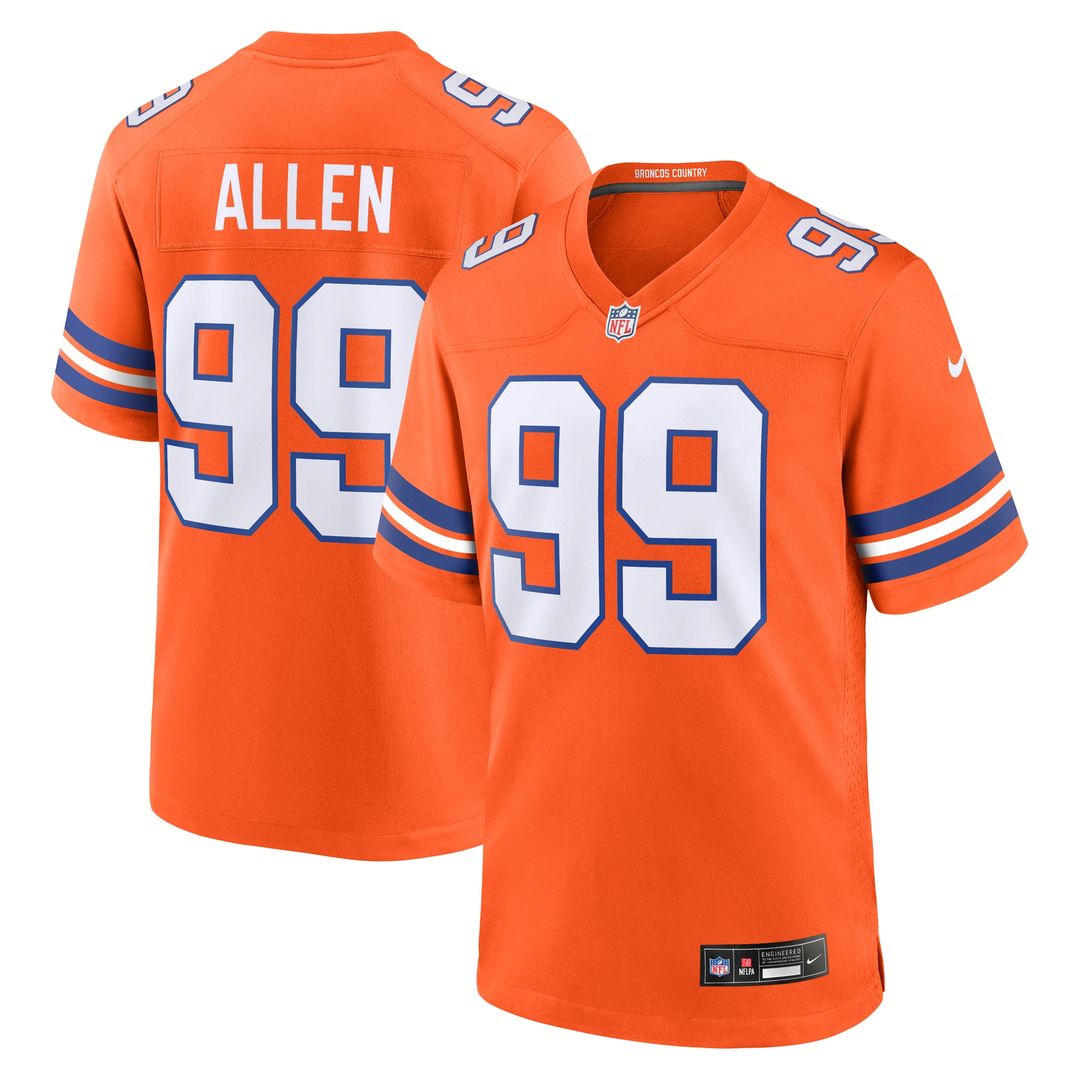 Zach Allen Denver Broncos Nike Alternate Game Jersey - Orange Official NFL Team Apparel Football Fan Gear