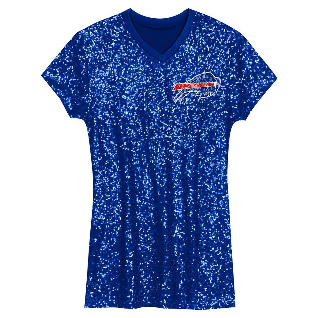 Josh Allen Buffalo Bills Girls Youth Sequin Player Name & Number V-Neck Dress - Royal NFL Fan Gear Popular Style