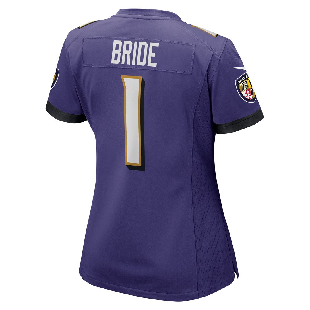 Number 1 Bride Baltimore Ravens Nike Women's Game Jersey - Purple Official NFL Team Apparel Football Fan Gear