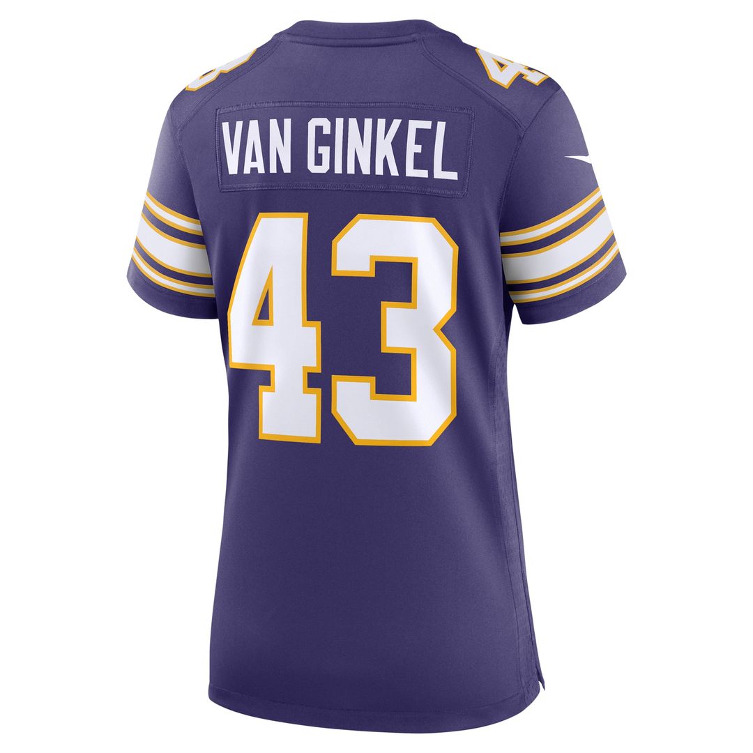 Andrew Van Ginkel Minnesota Vikings Nike Women's Alternate Game Jersey - Purple Official NFL Team Apparel Football Fan Gear