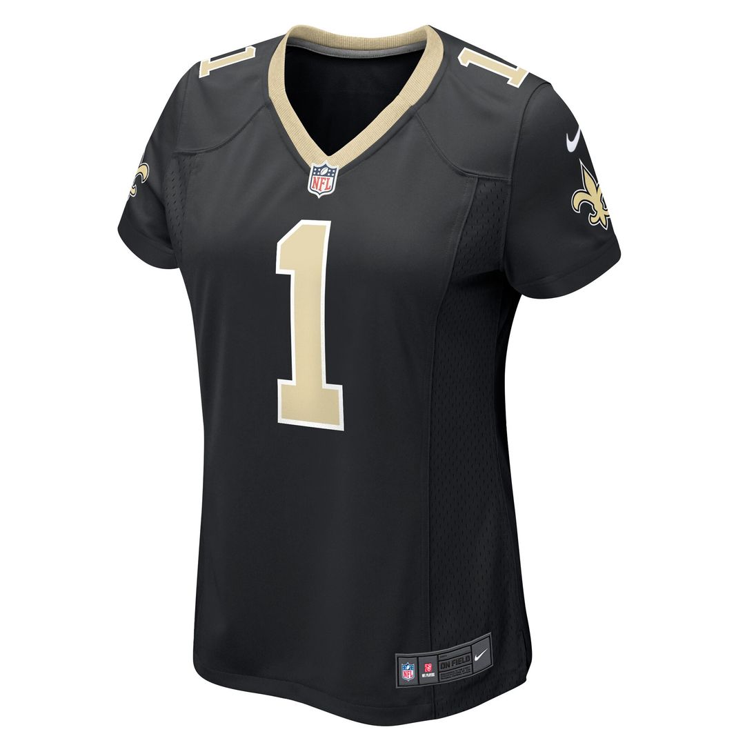 Number 1 Bride New Orleans Saints Nike Women's Game Jersey - Black Official NFL Team Apparel Football Fan Gear