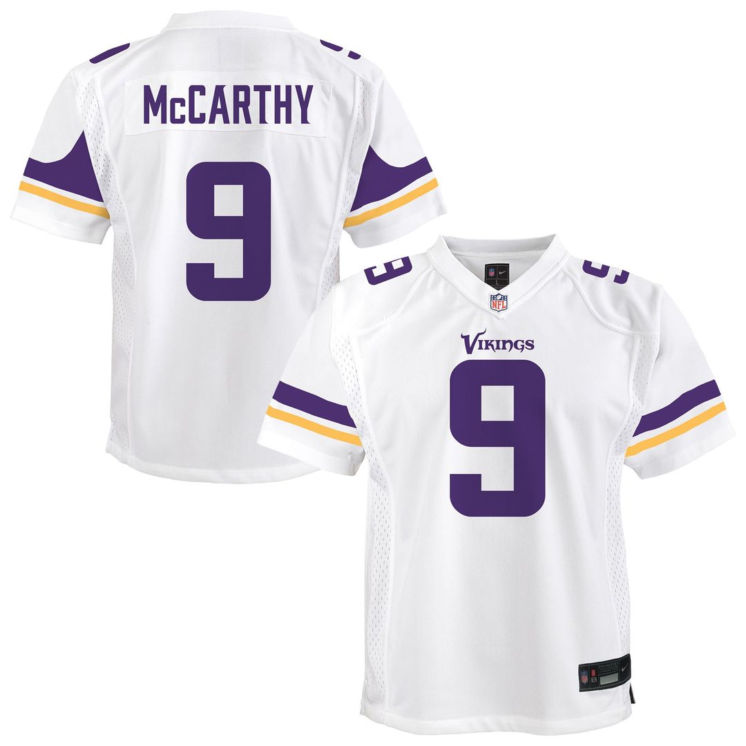 J.J. McCarthy Minnesota Vikings Nike Youth Game Jersey - White Official NFL Team Apparel Football Fan Gear
