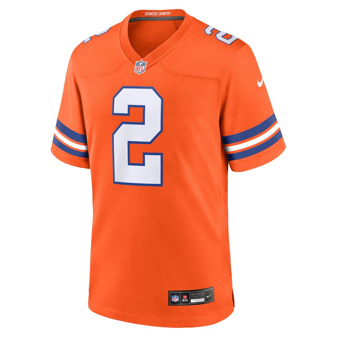 Patrick Surtain II Denver Broncos Nike Mile High Collection 1977 Throwback Player Game Jersey - Orange Official NFL Team Apparel Football Fan Gear