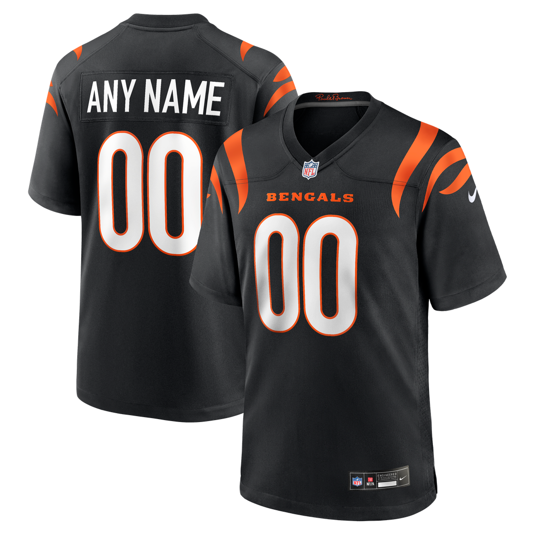 Cincinnati Bengals Nike Game Custom Jersey - Black Official NFL Team Apparel Football Fan Gear