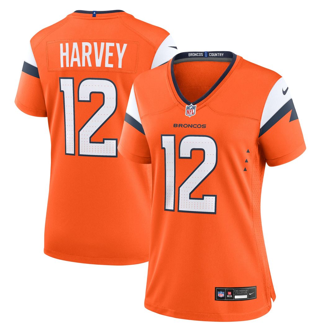 RJ Harvey Denver Broncos Nike Women's Team Game Jersey - Orange Official NFL Team Apparel Football Fan Gear