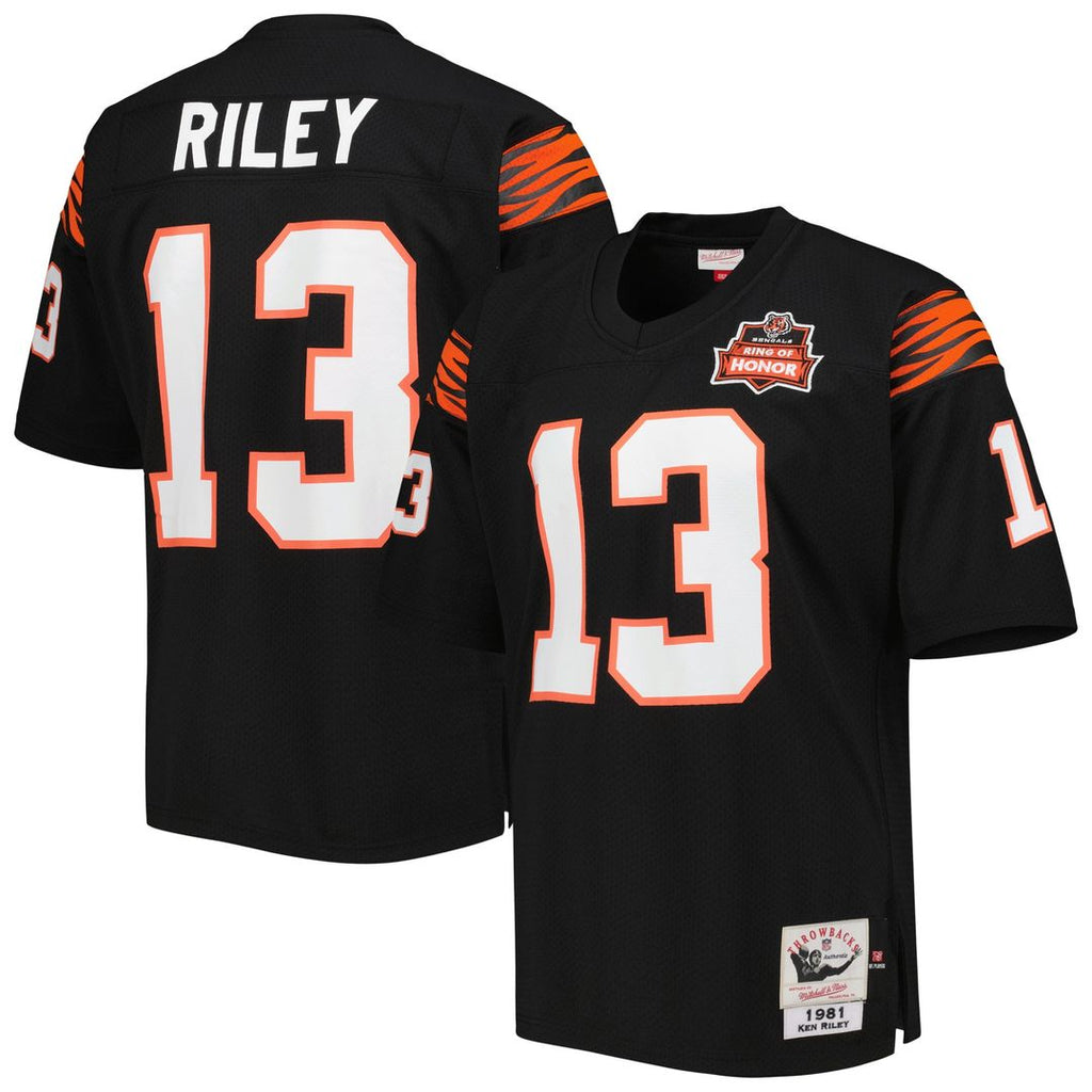 Ken Riley Cincinnati Bengals 1981 Mitchell & Ness Authentic Throwback Retired Player Jersey - Black Official NFL Team Apparel Football Fan Gear