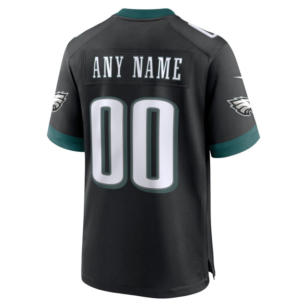 Philadelphia Eagles Nike Alternate Custom Game Jersey - Black Official NFL Team Apparel Football Fan Gear