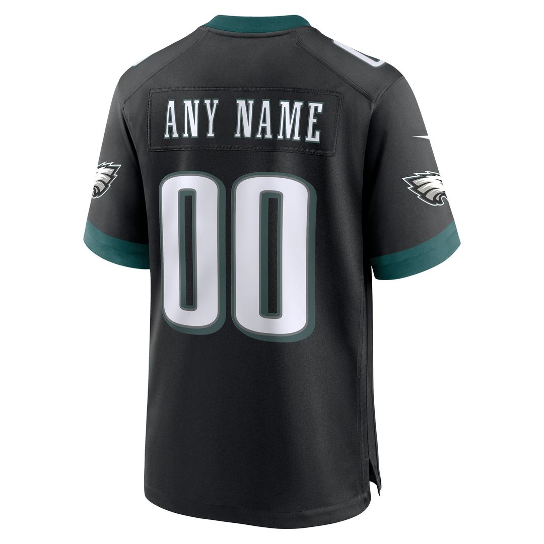 Philadelphia Eagles Nike Alternate Custom Game Jersey - Black Official NFL Team Apparel Football Fan Gear