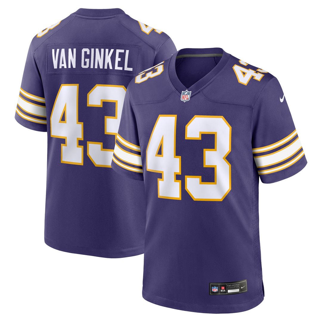 Andrew Van Ginkel Minnesota Vikings Nike Alternate Game Jersey - Purple Official NFL Team Apparel Football Fan Gear