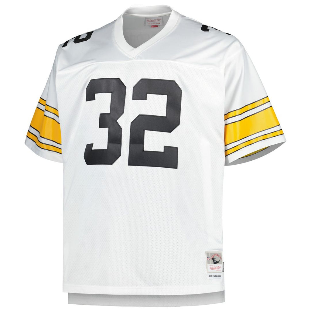 Franco Harris Pittsburgh Steelers Mitchell & Ness Big & Tall 1976 Retired Player Replica Jersey - White Official NFL Team Apparel Football Fan Gear